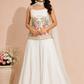 Ivory Bloom Georgette Embroidered Palazzo Set (RT1293)