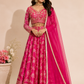 Fuchsia Royale Banarasi Embroidered Lehenga Set (RT1291)