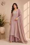 Mauve Elegance Premium Salsa A-Line Suit Set (RT1295)