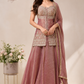 Antique Rose Salsa Sharara Ensemble with Statement Bodice (RT1323)