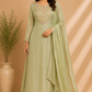 Pistachio Bloom Salsa Embroidered A-Line Suit Set (RT1254)