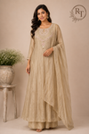Champagne Grace Salsa A-Line Embroidered Suit Set (RT1342)
