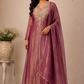 Wine Royale Salsa Embroidered A-Line Suit Set (RT1340)