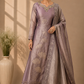 Lavender Purple Floral Embroidered Giraff Suit Set (RT1345)