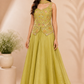 Lime Green Floral Embroidered Salsa Sharara Dress Set (RT1355)
