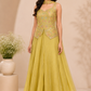 Lemon Yellow Floral Embroidered Salsa Sharara Dress Set (RT1356)