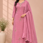 Rosewood Blossom Straight-Cut Mull Chanderi Set (RT1361)