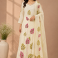 Ivory Blossom Leaf Mull Chanderi Suit Set (RT1381)