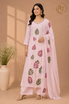 Blush Bloom Mull Chanderi Suit Set (RT1378)