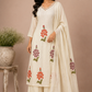 Ivory Blossom Embroidered Mull Chanderi Suit Set (RT1387)