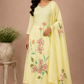 Lime Blossom Floral Embroidered Mull Chanderi Suit Set (RT1390)