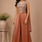 Rust Rose Russian Silk Embellished Crop Top Sharara Set (RT1383)
