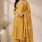 Mustard Yellow Golden Embroidered Salsa Suit Set (RT1399)
