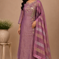 Mauve Peacock Elegance Premium Salsa Embroidered Suit Set (RT1408)