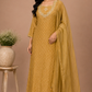 Mustard Glow Salsa Embroidered Straight Suit Set (RT1407)