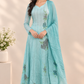 Aqua Bloom Premium Organza Embroidered Suit Set (RT1415)