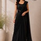 Classic Black Sequin Silk One Minute Saree (RT1260)