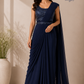 Midnight Navy Sequin Silk One Minute Saree (RT1259)