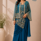 Peacock Blue Georgette Premium One Minute Saree (RT1277)