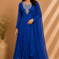 Royal Sapphire Chinon Embroidered Anarkali Suit Set (RT1278)