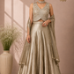 Opulent Antique Gold Floral Embroidered Jacquard Lehenga Choli Set with Designer Dupatta (RT1286)