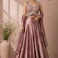 Majestic Dusty Mauve Metallic Embroidered Lehenga Choli Set with Organza-Style Dupatta (RT1285)