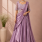 Enchanting Lavender Lilac Embroidered Satin Lehenga Set with Draped Dupatta (RT1300)