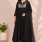 Black Majesty Premium Mull Chanderi A-Line Suit Set (RT1183)