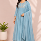 Blue Breeze Premium Mull Chanderi A-Line Suit Set (RT1184)