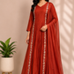 Copper Glow Premium Mull Chanderi Embroidered Suit Set (RT1193)