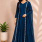 Ocean Crest Premium Mull Chanderi Embroidered Suit Set (RT1194)
