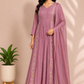 Blush Harmony Premium Mull Chanderi Embroidered Suit Set (RT1195)