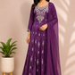 Plum Royale Premium Chinon Embroidered Anarkali Suit Set (RT1192)