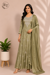 Sage Elegance Premium Chinon Embroidered Anarkali Suit Set (RT1191)