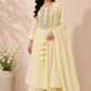 Ivory Pearl Premium Mull Chanderi Embellished A-Line Suit Set (RT1204)