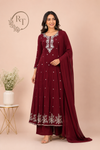 Ruby Vine Chinon Embroidered Anarkali Set (RT1209)