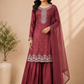 Vintage Wine Premium Chinon Sharara Suit Set (RT1219)