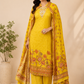 Sunshine Bloom Butter Crepe Cape Suit Set (RT1215)