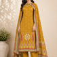 Mustard Royale Butter Crepe Cape Suit Set (RT1212)