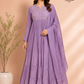 Lavender Grace Mull Chanderi Embroidered 3 Piece Suit Set (RT1225)