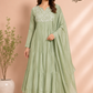 Sage Serenity Mull Chanderi Embroidered 3 Piece Suit Set (RT1224)