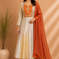 Golden Ember Dual Tone Metallic Shimmer Embroidered A-Line Kurta Set (RT1237)