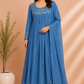 Bluebell Elegance Mull Chanderi Embroidered Anarkali Suit Set (RT1233)