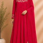 Ruby Royale Mull Chanderi Embroidered Anarkali Suit Set (RT1234)