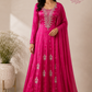 Rani Pink Premium Chinon Embroidered Anarkali Suit Set (RT1242)