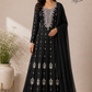 Classic Black Premium Chinon Embroidered Anarkali Suit Set (RT1243)