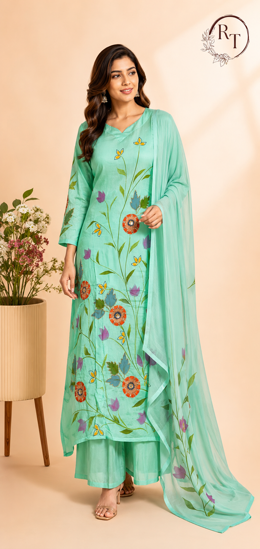 Botanical Grace Chinon A-line Suit Set (RT1140)