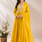 Golden Radiance Mull Chanderi Embroidered Anarkali Suit Set (RT1152)