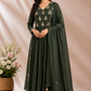 Verdant Grace Premium Mull Chanderi A-Line 3 Piece Suit Set (RT1159)