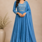 Blue Horizon Premium Mull Chanderi A-Line 3 Piece Suit Set (RT1158)